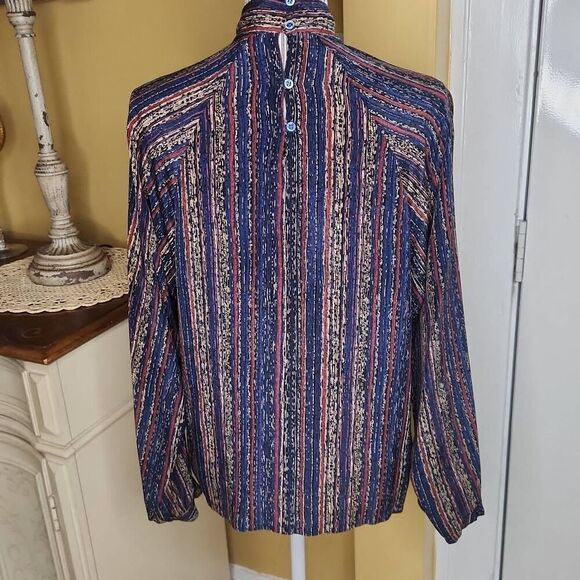 Vintage 80's Marc D'alcy paris 100% silk blouse women's size 12 - Picture 5 of 6